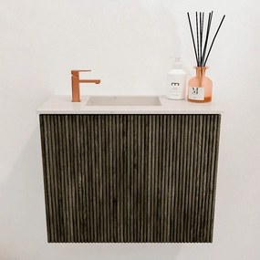 Mondiaz Joya DLux 50cm toiletmeubel shadow met wastafel faye links 1 kraangat meli