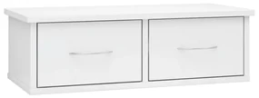 vidaXL Wandschap met lades 60x26x18,5 cm bewerkt hout hoogglans wit