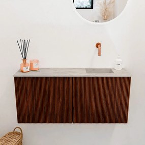 Mondiaz Joya DLux 90cm toiletmeubel ruby met wastafel faye rechts zonder kraangat glace