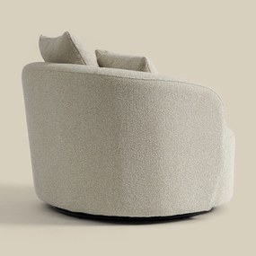 Grote Fauteuil Rond Met Kussens Beige