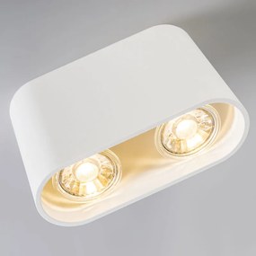 Moderne Spot / Opbouwspot / Plafondspot wit - Ronda duo Design, Modern GU10 ovaal Binnenverlichting Lamp