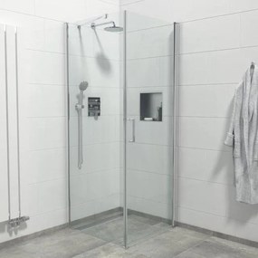Marenza Neptune Douchecabine - 1 draaideur - Zijwand - 90x90x200cm - 6mm veiligheidsglas - anti kalk - chroom SKII1221-90-C