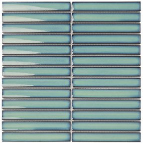 The Mosaic Factory Sevilla smalle vinger 2cm mozaïek tegels 30x30 ocean green