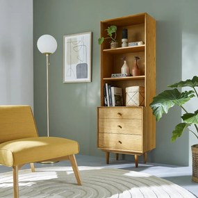 Vintage boekenkast, 3 nissen en 3 lades, Quilda