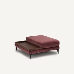 Voetensteun met dienblad, fluweelmix, MODERNISTE, ontwerp Emmanuel Gallina