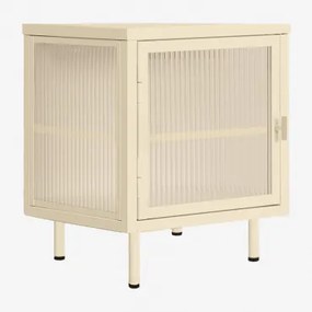 Nachtkastje Van Staal En Glas Paoline Beige – Crème - Sklum