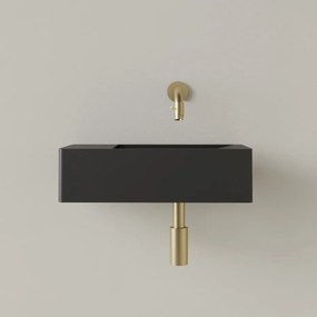 Sanigoods Luko fontein 40x22cm links zonder kraangat mat zwart