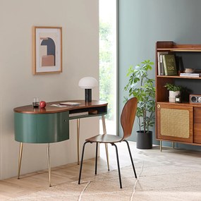 vintage bureau met laagje notelaar, Topim