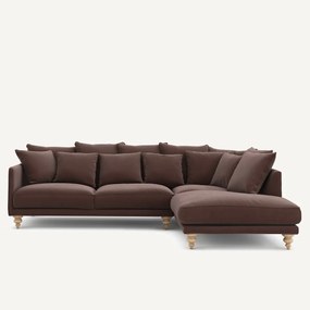 Linnen fluwelen hoekbank, LAZARE