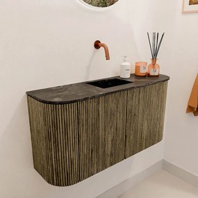 Mondiaz Joya DLux 85cm toiletmeubel ronding links/rechts dusk met wastafel faye midden zonder kraangat lava