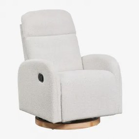 Pack Van 2 Draaibare En Verstelbare Fauteuils In Vako Bouclé Stof Uit Witte Bouclé Stof - Sklum