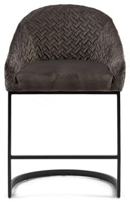 Rivièra Maison - Lincoln Counter Chair, velvet lll, anthracite - Kleur: grijs