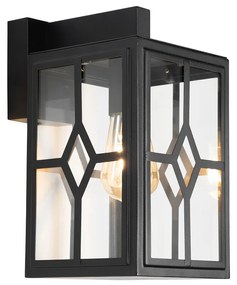 Klassieke buiten wandlamp zwart IP44 - Dover Klassiek / Antiek E27 IP44 Buitenverlichting vierkant