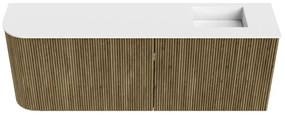Mondiaz Joya 110cm toiletmeubel ronding links dusk met wastafel faye rechts zonder kraangat talc