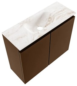 Mondiaz Ture DLux toiletmeubel 60cm rust met wastafel frappe midden met kraangat