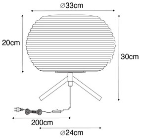 Design tafellamp goud 33 cm met opaal glas - Hero Design E27 rond Binnenverlichting Lamp