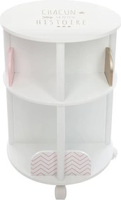 Atmosphera Kids Kinderboekenkast - Ronde vorm op wielen - Roze - 40 x 40 x 59 cm