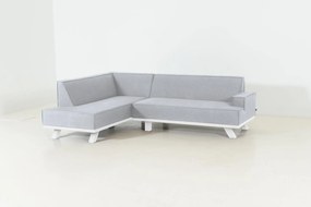 Flow. Quart chaise loungebank lead chiné