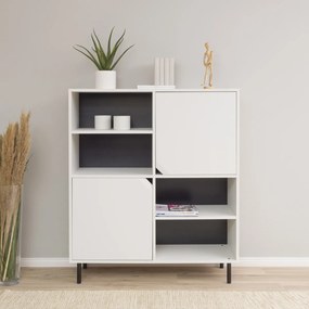 Tenzo Corner Scandinavische Wandkast Wit - 118x43x137cm.