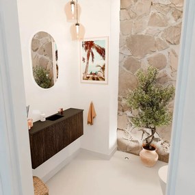 Mondiaz Joya 100cm toiletmeubel walnut met wastafel faye midden 1 kraangat urban