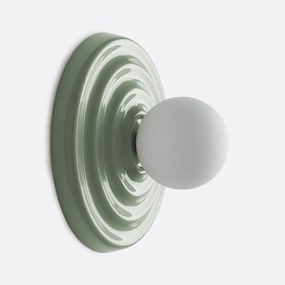 Wand- of plafondlamp, keramiek en opaline glas, diameter 24,5 cm, HOLI