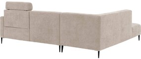 Goossens Hoekbank Tiolo Met Relaxfunctie En Hoofdsteun bruin, stof, 3-zits, modern design met ligelement links