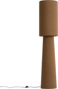 Japandi vloerlamp bruin teddy stof 2-lichts - Trompet