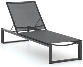Verstelbaar ligbed Bernstein  | Aluminium | Grijs - Antraciet | Ligbed met wiel | Ligstoel tuin | Strandbed  | Kees Smit Tuinmeubelen