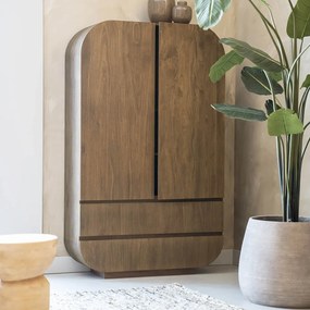 Grote Kast Hout Met Ronde Hoeken - 110x40x180cm.