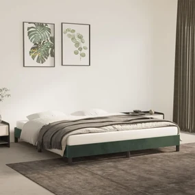 vidaXL Bedframe fluweel donkergroen 160x200 cm