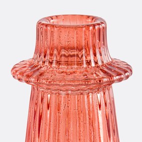 Kandelaar in gekleurd geribbeld glas, H6,8 cm, Sabri
