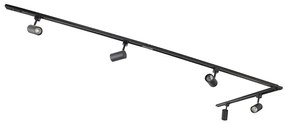 Modern railsysteem met 5 spots zwart 1-fase  - Iconic Jeana