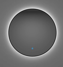 Saqu ronde spiegel met LED verlichting Ø60cm mat zwart