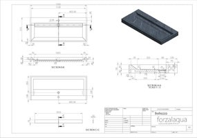 Forzalaqua Bellezza wastafel 120x50cm met kraangat carrara gepolijst