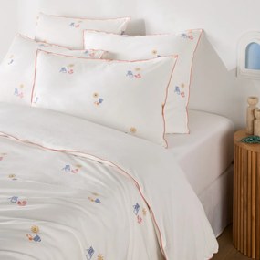 Dekbedovertrek in geborduurd vintage katoen, SOMERO