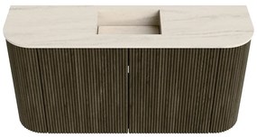 Mondiaz Joya DLux 85cm toiletmeubel ronding links/rechts shadow met wastafel faye midden 1 kraangat meli
