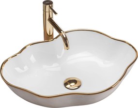 Opzetwastafel Rea Pearl Gold Edge