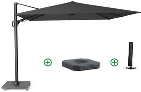Platinum Challenger zweefparasol 3x3mT2 premium (incl. voet + hoes) faded black