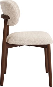 AVLO Beige (stof Juto 4)/notenkleurig gebeitst frame – HOUTEN STOEL VOOR WOONKAMER, EETKAMER, KEUKEN RETRO