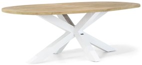 Dining Tuintafel ovaal 240 x 120 cm Teak Old teak greywash Bradford