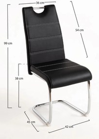 Pak 4 Kunstlederen Hallen Stoelen