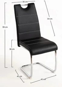 Pak 4 Kunstlederen Hallen Stoelen