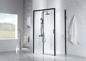 Saniclear Slide black douchecabine 110x100cm zwart mat