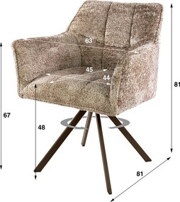 Draaibare Eetkamerstoel Beige