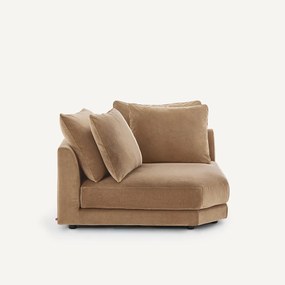 Modulaire hoekbank in stonewashed fluweel, TIBERIO