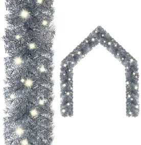 vidaXL Kerstslinger met LED-lampjes 10 m zilverkleurig