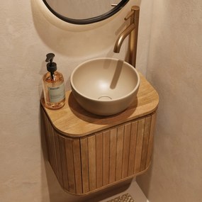 Livli Estrela toiletmeubel 40cm ribbelfront met waskom in taupe