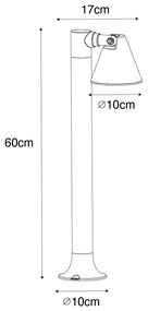 Modern buiten paaltje roestbruin 60 cm IP44 verstelbaar - Ciara GU10 IP44 Buitenverlichting