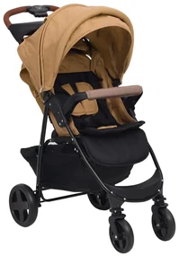 vidaXL Kinderwagen 2-in-1 staal taupe