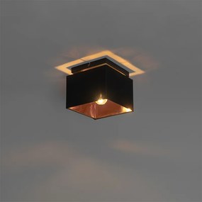 Moderne plafondlamp zwart met goud - VT